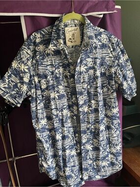 Coastal Kids' Blue Hawaiian Button-Down Shirt
